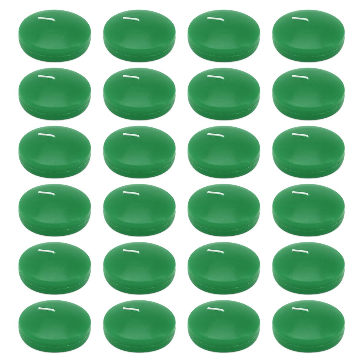 6 Hour 2 Inch Green Floating Candles, Small Unscented Dripless Pool Water Wax Candles for Cylinder Vase, Centerpiece at Wedding, Party, Holiday, St. Patrick's Day, 24 Packs