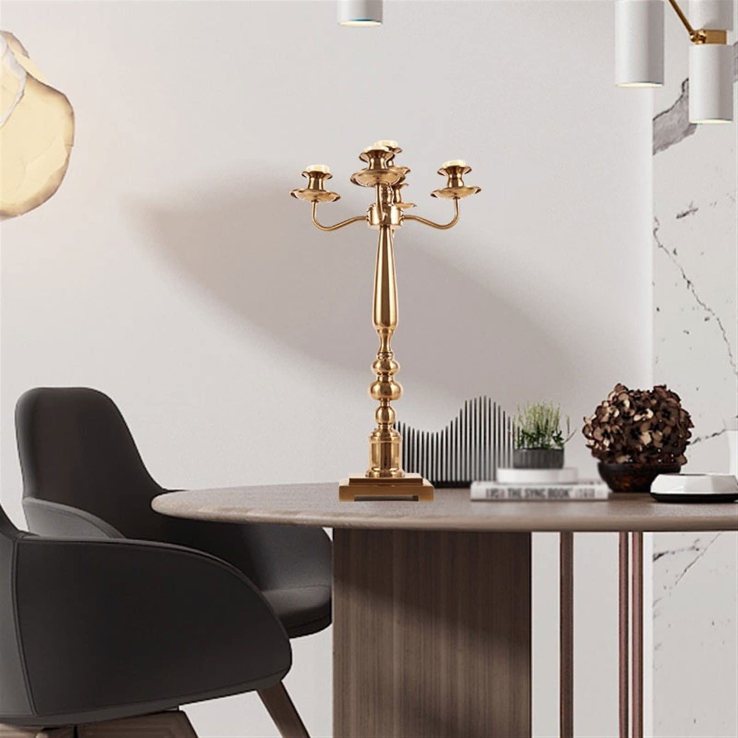 cfycfy987 Candelabra Table Romantic Candlestick Decoration Light Luxury Home Living Room Porch Handicraft Table Decoration Candle Sticks Holder