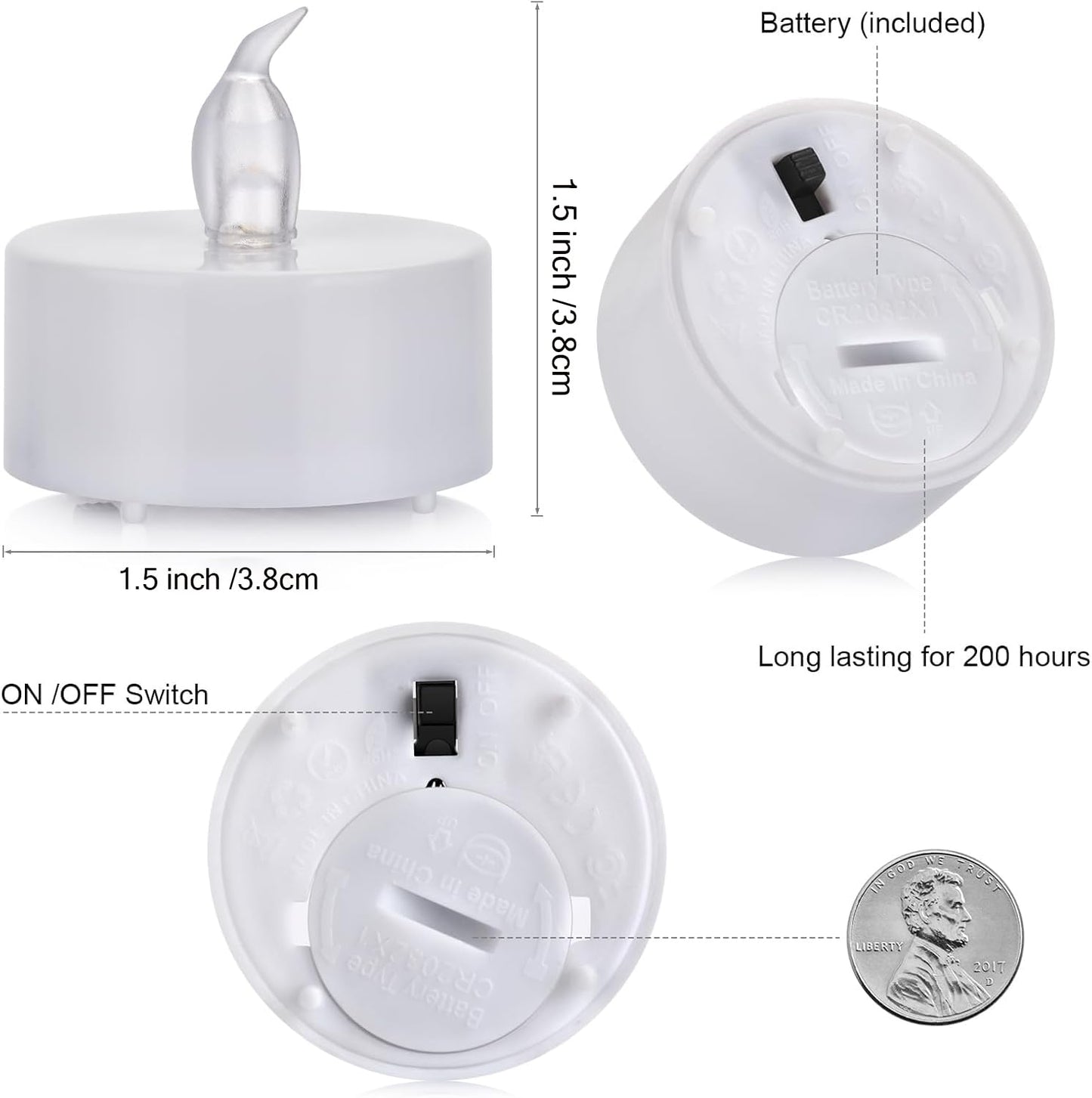 Boakboary Tea Lights Flameless Battery Operated Candles-100Pack LED Flickering Votive Candle Long Lasting 200 Hours, Realistic and Bright for Seasonal Festive Celebrations Decoration Warm White