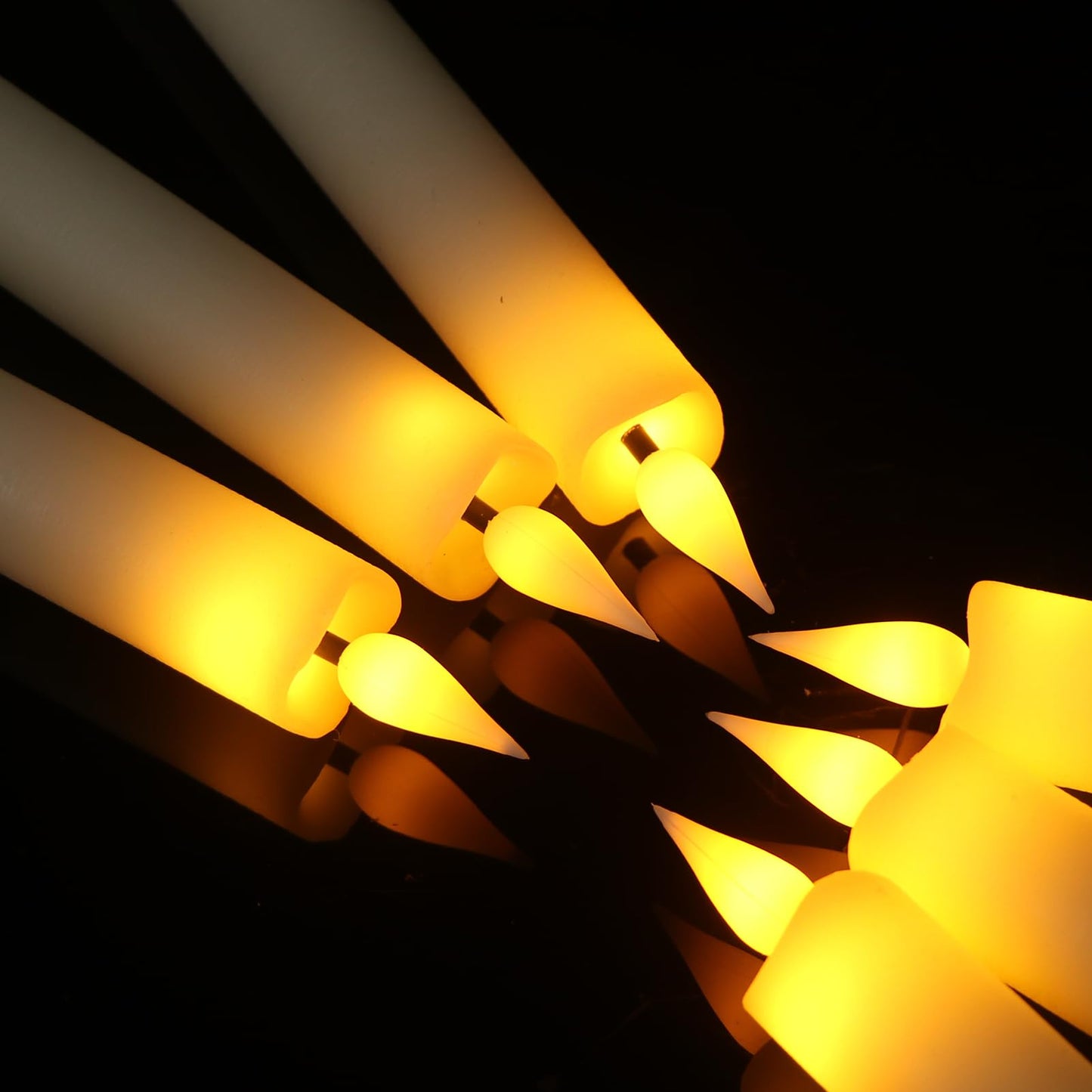 GenSwin Flameless Taper Candles with 2 Remote, Set of 6 Real Wax Taper Candles Battery Operated, LED Flameless Battery Candlesticks for Halloween Home Holiday Decor