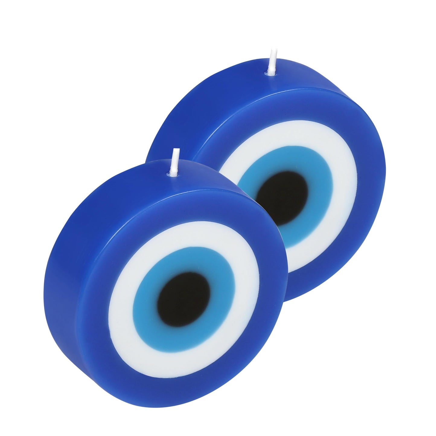 PROSPERRO LUMO by Parkash Candles Blue Evil Eye Candle Gift Nazar Home Decor Handmade Candles Desk Sculpture Decoration for House || Bedroom || Living Room || Set of 2 (Evil Eye - Round)