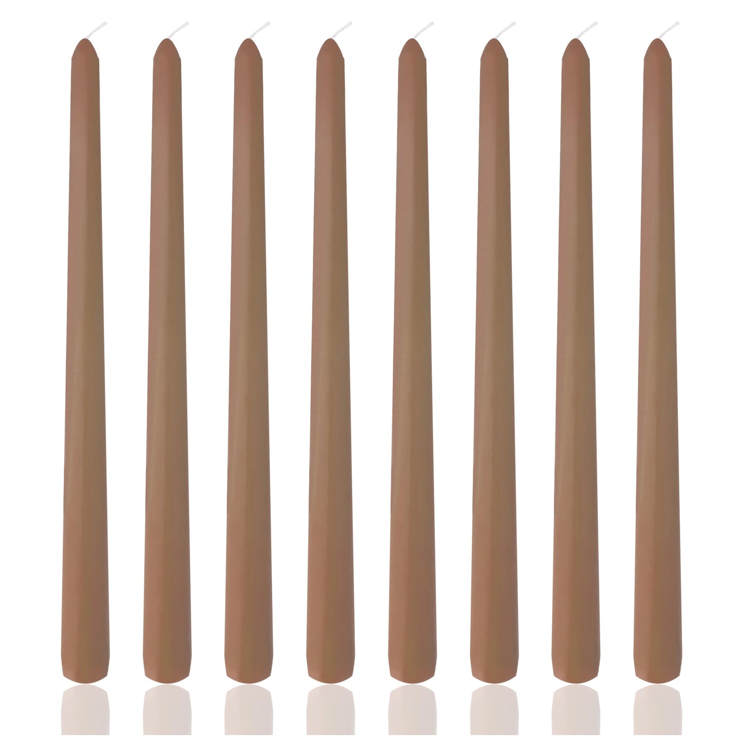 8 Pack 10 Inch Brown Taper Candles for Dinner Home Decor Wedding Shower