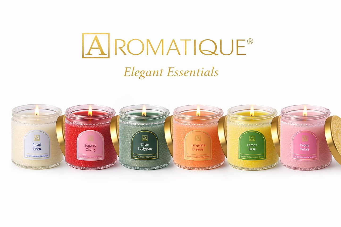 Aromatique, Peony Petals, Elegant Candle with Metal Lid, Home Fragrance for Relaxing Atmosphere, 6 oz, Mother's Day Gifts, Bridal Showers, Anniversaries, Holiday Gifts.