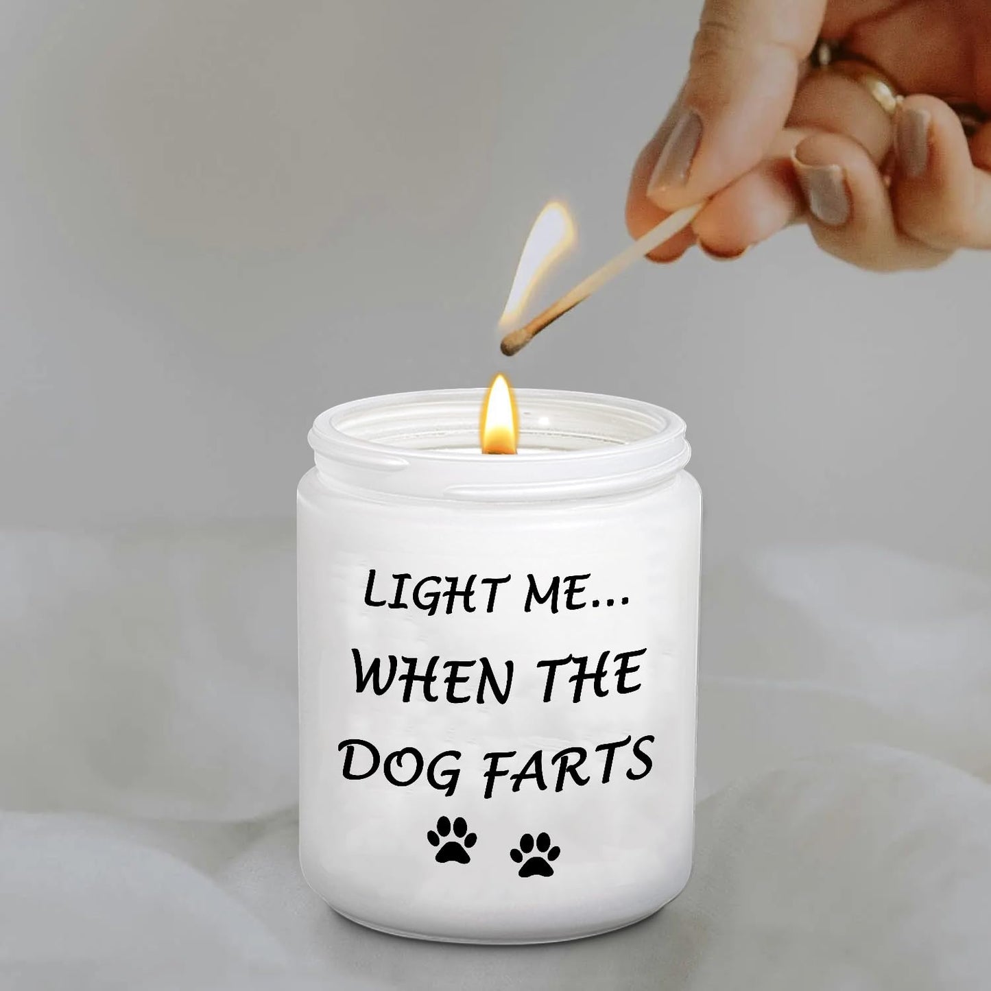 BFJLIFE Funny Gifts for Women Unique Dog Mom Dog Lovers Mothers Day Christmas Birthday Gifts for Sister Best Friend Her Girlfriend Wife Light Me When Farts Lavender Scented Soy Candles