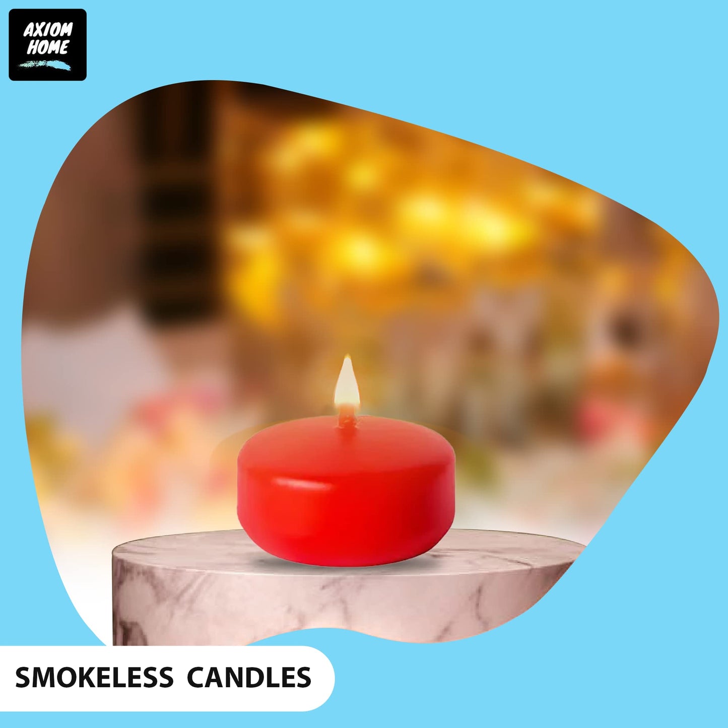 Axiom Red Floating Candles for Centerpieces - Floating Candle 2 inch Hand-Rolled Paraffin, Cotton Wicks, 4-Hour Clean Burn (Red (Unscented), 24 Count)
