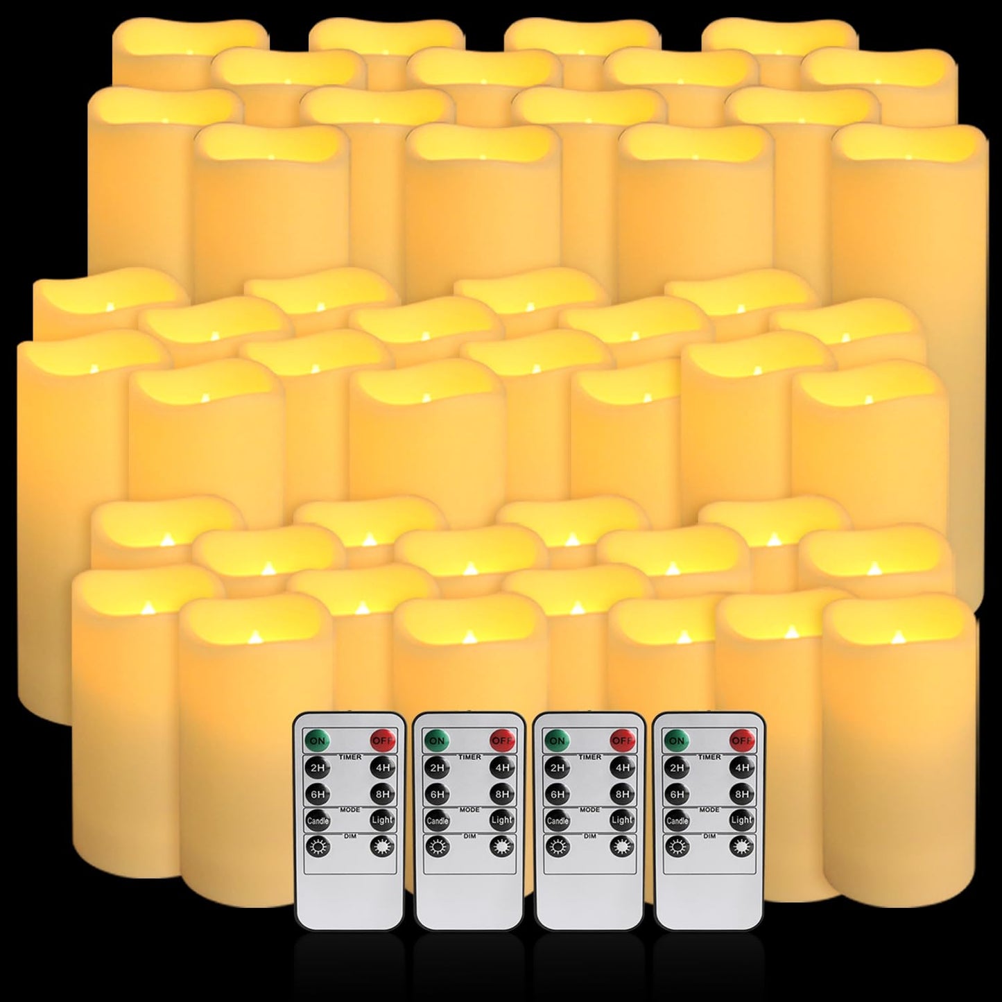 Wfmolcand 48-Pack LED Flameless Candles with Remote Control - Perfect for Home, Parties, and Special Occasions - Create a Magical Ambiance Effortlessly(Three Sizes)