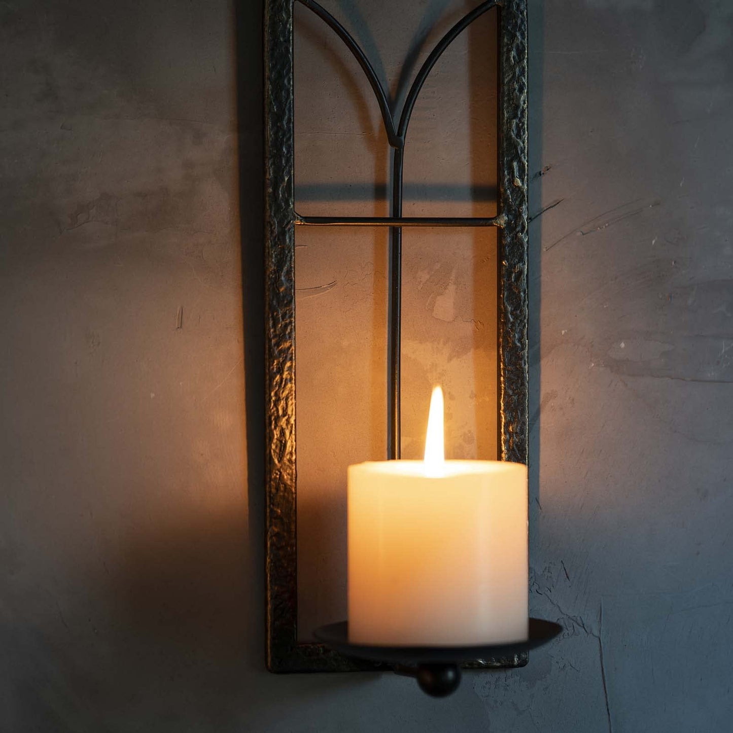GAKA Metal Rustic Wall Sconce Candle Holder Set of 2 Black Gold Wall Gothic Mount Candle Sconce Holder for Living Room, Bathroom, Dining Room,Window Styling