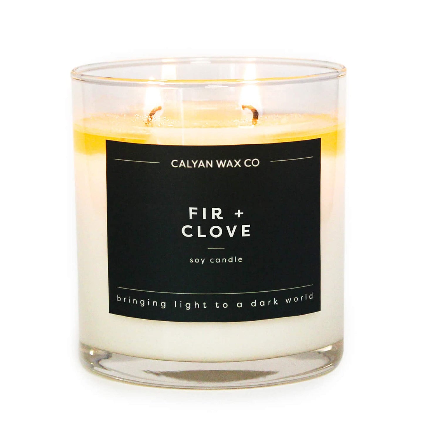 Calyan Wax Co. Fir & Clove 2 Wick Scented Candle - 37 Hour Burn - Luxury Clean Soy Wax Candles - Long Lasting Large Glass Jar Candle for Home - 8.8oz