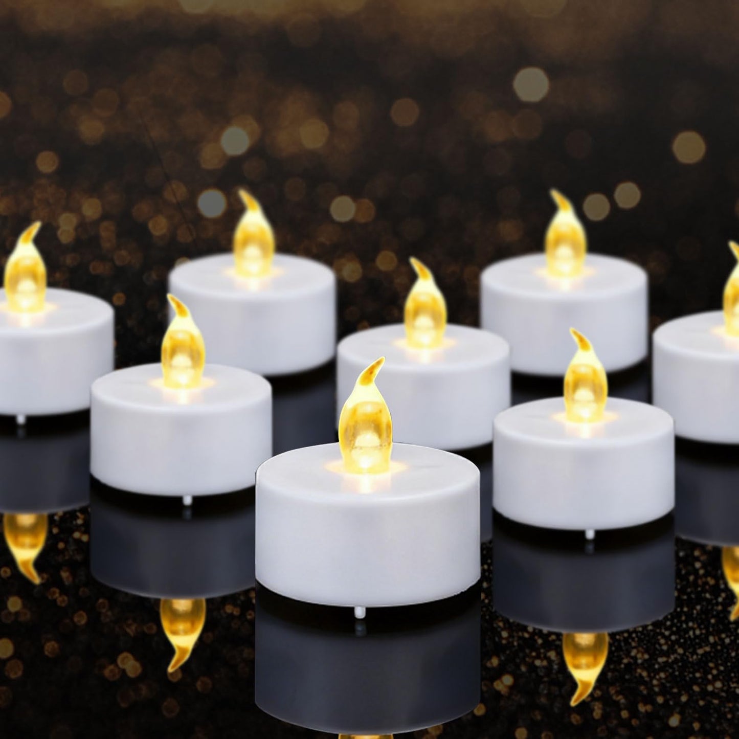Tea Lights Flameless Battery Operated Candles-100Pack LED Electric Flickering Votive Candle Long Lasting 200 Hours, Realistic and Bright for Seasonal Festive Celebrations Decoration Warm Yellow