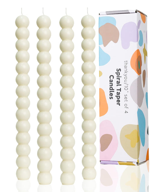 LPUSA Ivory Taper Candles Stick Dripless Tall Taper Candle for Holiday Wedding Party Wax Unscented Dinner Candle Dripless,Christmas Gift H 10 Inch, 4pcs（Ivory-C-new）