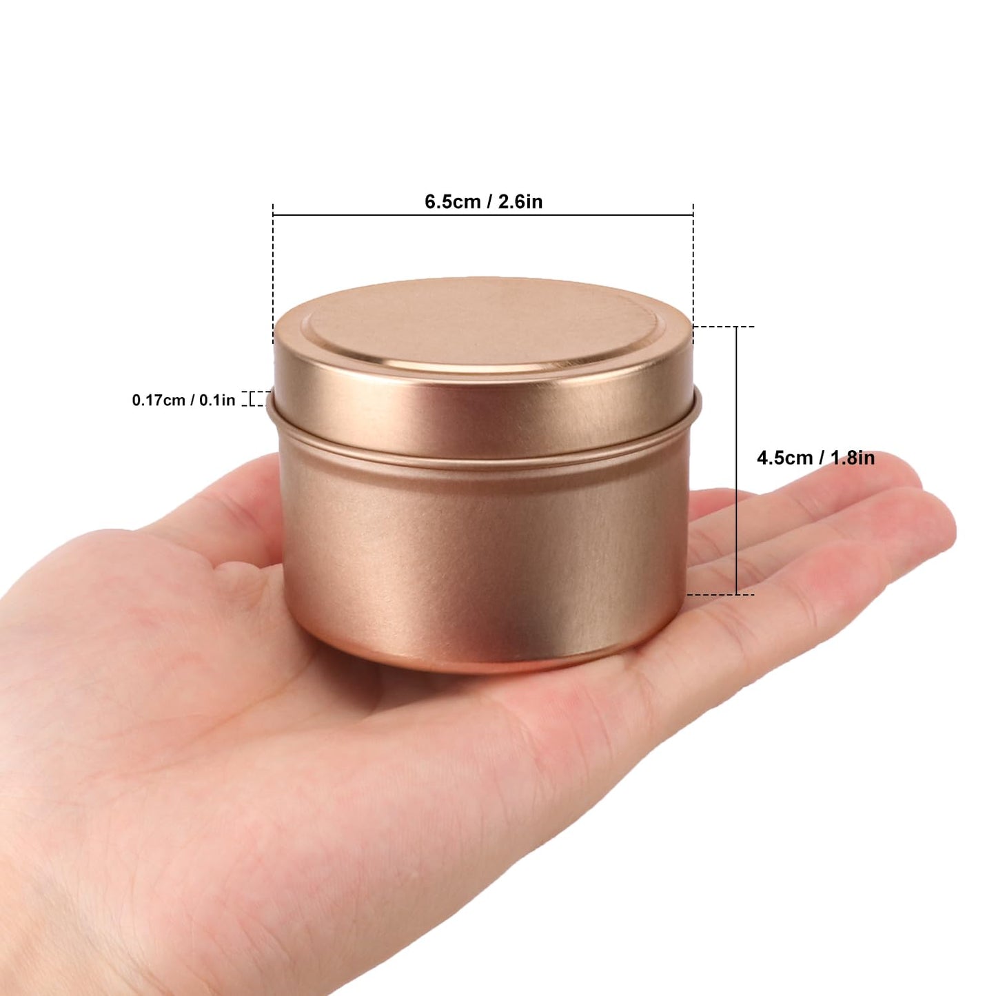 IHDYPPEW 48 Pack 4 oz Rose Gold Tins with Lids, Candle Containers, Empty Candle Jars Bulk, Candle Jars for Making Candles, Candle Supplies for Party Favors, Spices, Jewelry, Cosmetics