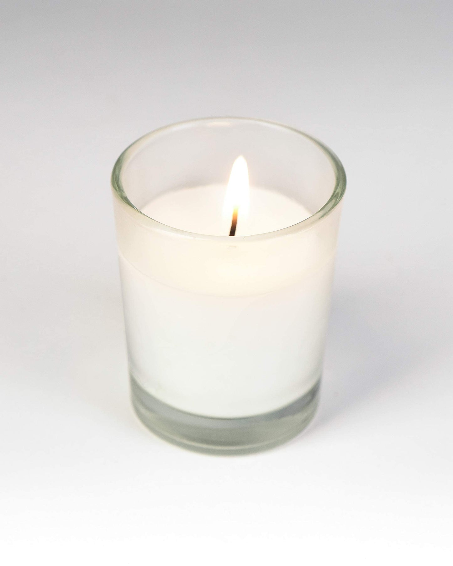 Serene Spaces Living 100-Pack White Unscented Votive Candles in Glass Holders, 10 Hour Burn Time, Bulk Set for Weddings, Events, Parties, Spa, Emergency & Home Decor, 2" Tall x 1.75" Diameter