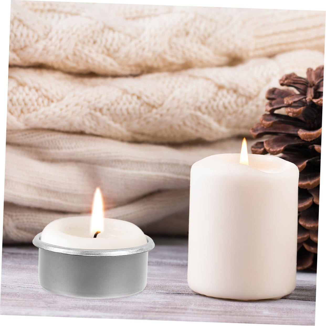 KALLORY 15pcs Metal Candle Cups for Decorative Tea Party DIY Scented Candle Holders Iron Jar Tea Light Wax Warmer Home Table Aromatherapy Essential Oil Diffuser