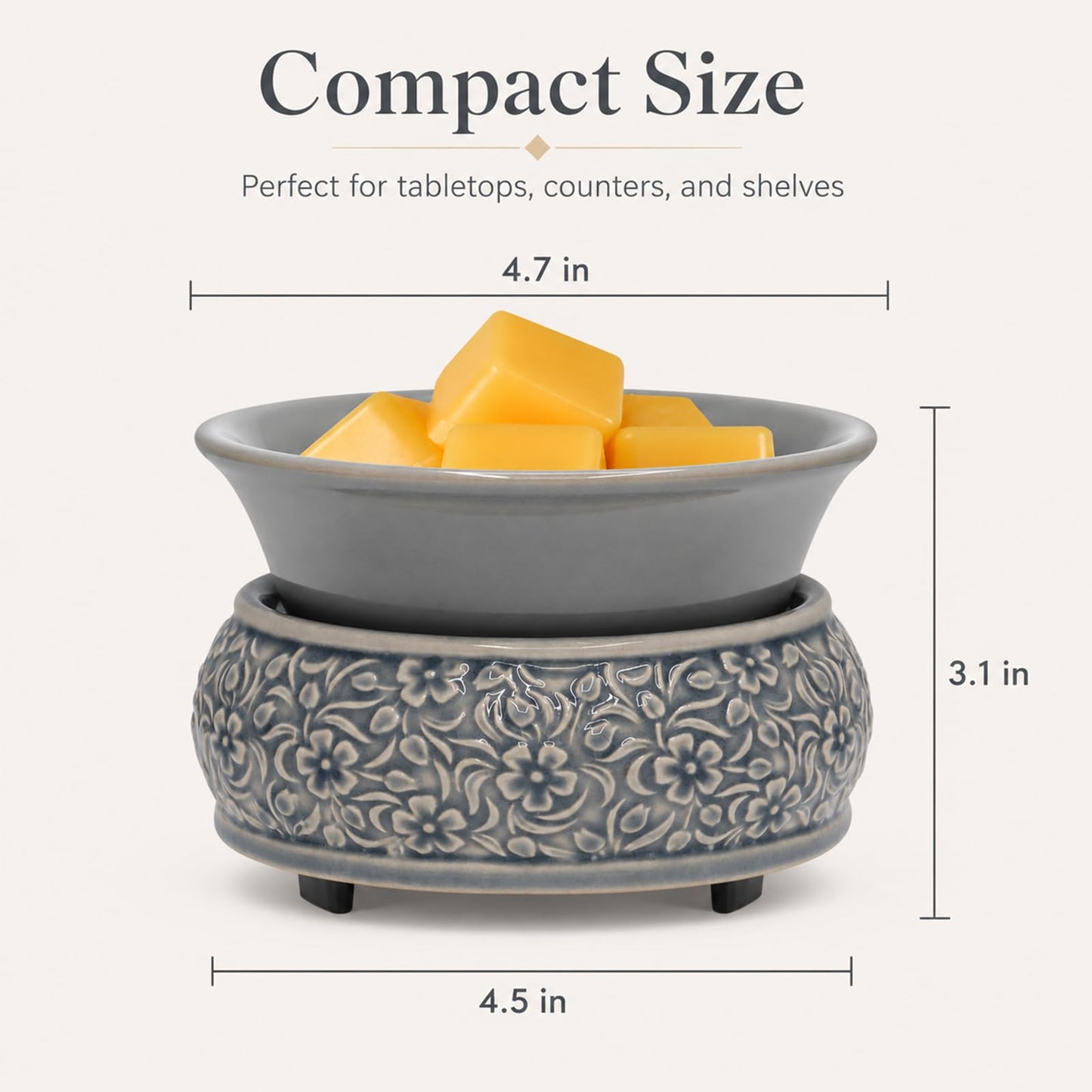mocosa Wax Melt Warmer for Scented Ceramic Candle Warmer Home Fragrance Wax Burner for Mom Women(Blue)