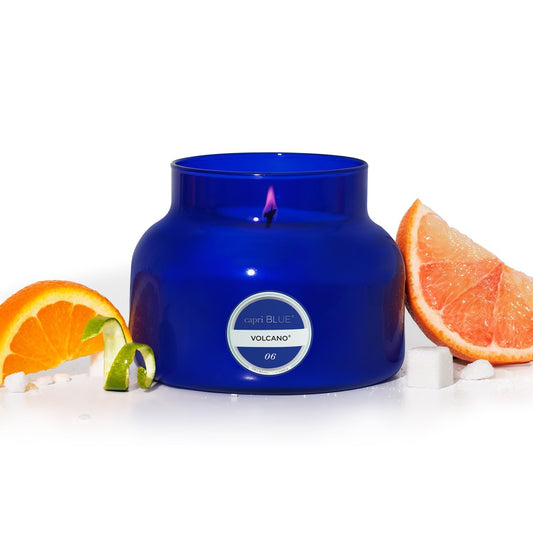 Capri Blue Volcano Scented Candles - Luxury Glass Jar Candles for Home Scented with Tropical Fruit & Sugared Citrus - Soy Wax Blend - Blue Color (19 oz)