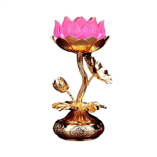 Candle Holder Zen Candlestick Retro Lotus Candlestick Decor Table Decoration Accessories (excluding candles) Candlestick (Color : Rood, Size : S)