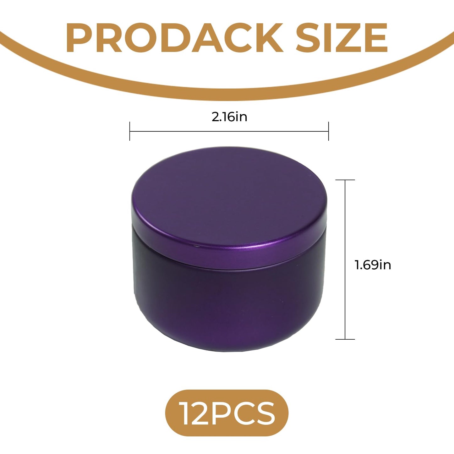 12Pack 3oz Candle Tins with Lids,Round Metal Candle Jars for Candle Making,Bulk Empty Tins Containers for DIY Crafts Christmas Gifts Small Business Supplies–Airtight Storage Jars (Purple)