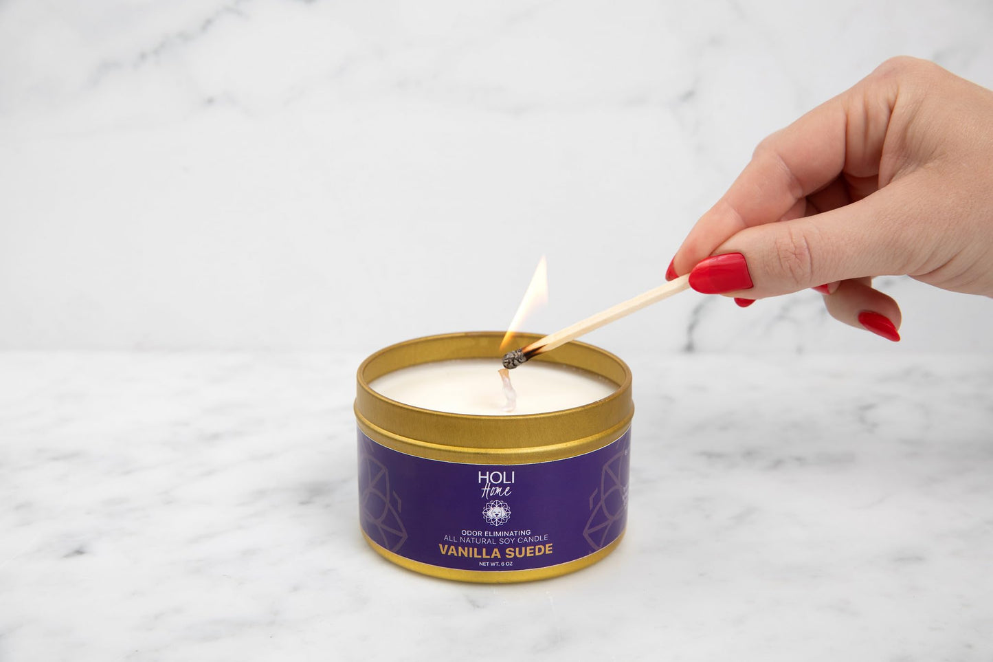 HOLI Pet Odor Eliminator Candle – Vanilla Suede Scent – All Natural Soy Wax, Paraben & Phthalate Free, Pet Safe, Long-Lasting 60-Hour Burn, Non-Toxic & Plastic-Free Air Freshener for Home
