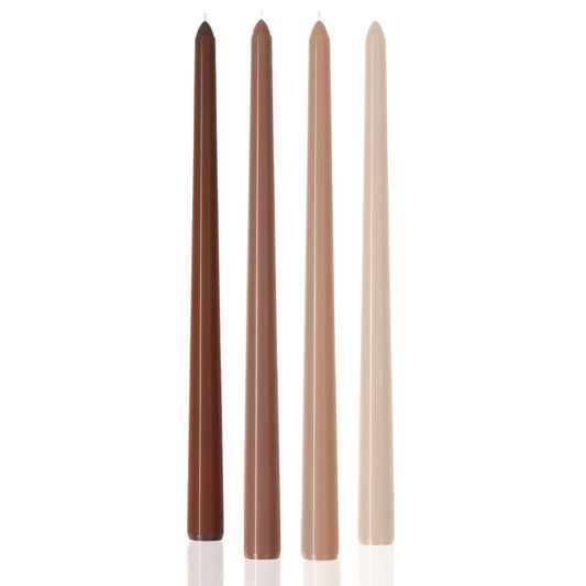 10 inch Brown Gradient Scented Taper Candles Smokeless Candle Long Candles Wax Colored Taper Candles for Decor Wedding,Festival and Special Occasions,Set of 4(borwn)