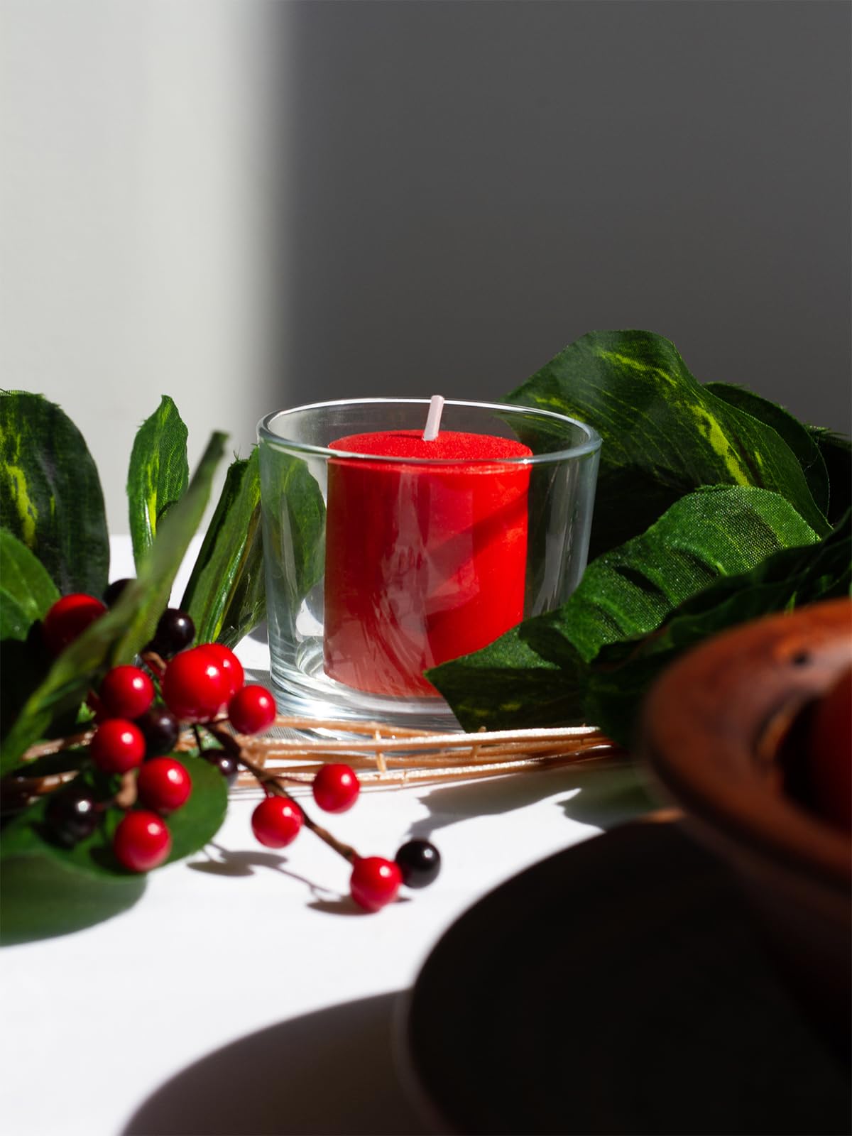CANDWAX Unscented Red Votive Candles Set of 36 - Clean-Burning, Long-Lasting 15 Hour Burn - Ideal for Weddings, Home Décor, Spa, Events - Bulk Value for Versatile Use