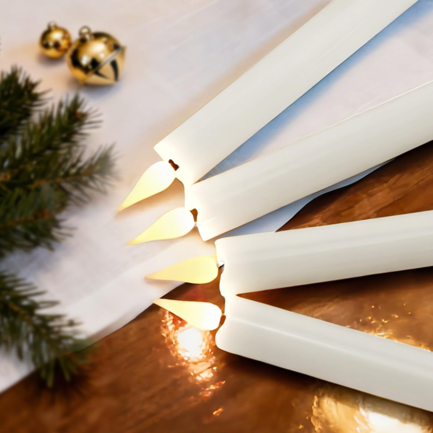 yunsheng 11 Inches Flameless Taper Candles Flickering with Remote & Timer, Set of 6 Battery Operated LED Window Candles, White Plastic LED Candlestick with 3D Wick for Christmas Wedding Home Decor