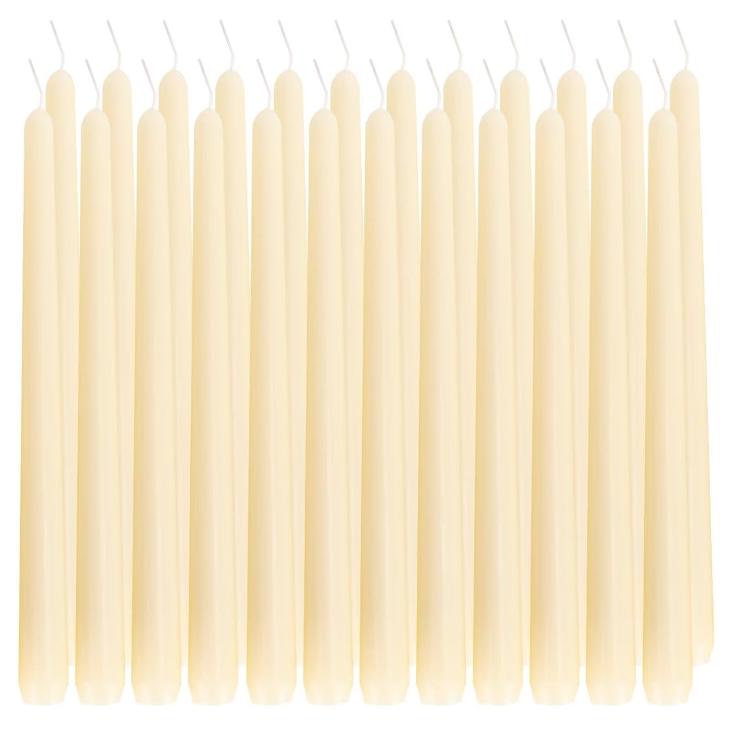 SOFT BREEZE 24 Pack Ivory Taper Candles-Taper Candles 4/5x10 Inch Smokeless & Dripless-10 Hours Long Burning,Unscented Candle,Ideal for Weddings,Dinner Parties, and Home Decor