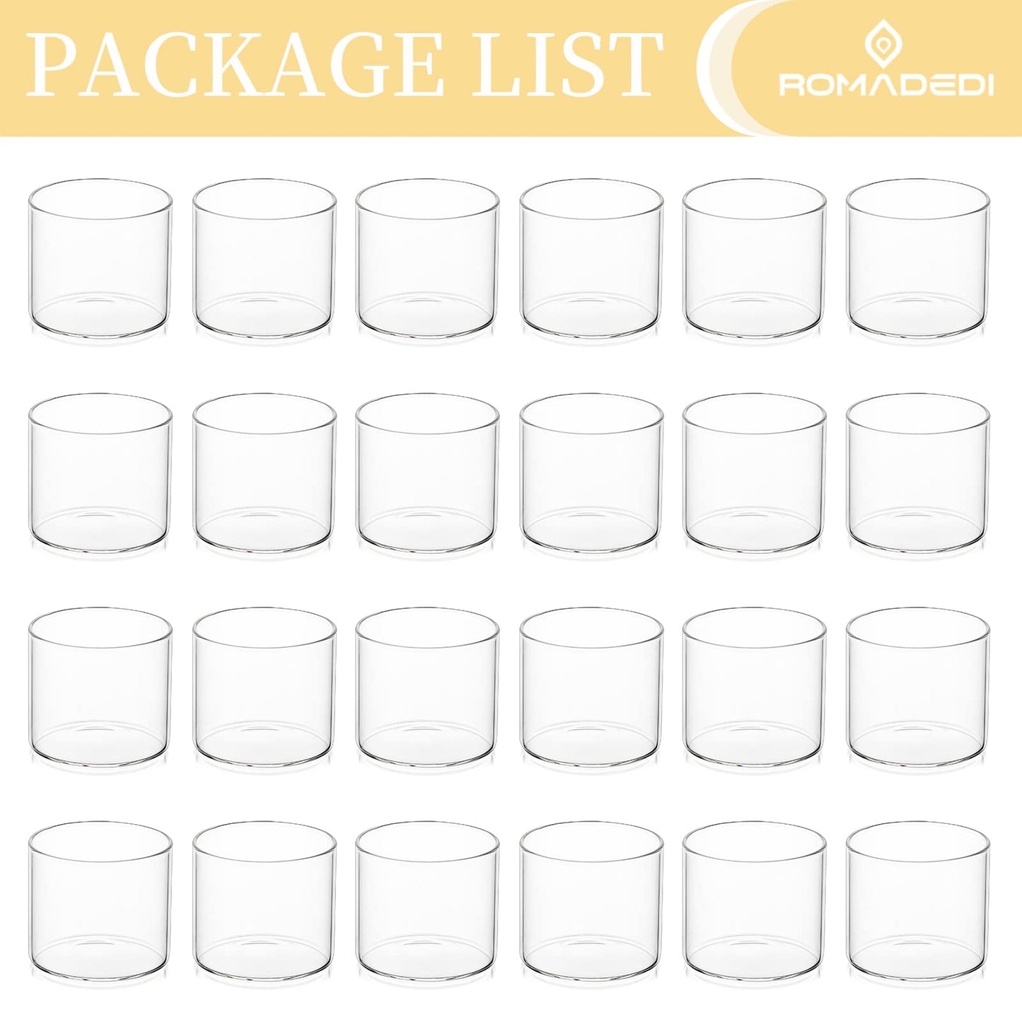 Votive Tea Light Holders Bulk - Clear Glass Tealight Candle Holder for Floating Candle as Candlelit Dinner Wedding Party Events Birthday Reception Centerpiece Accessories, Holiday Decor, 20pcs+Extra 4