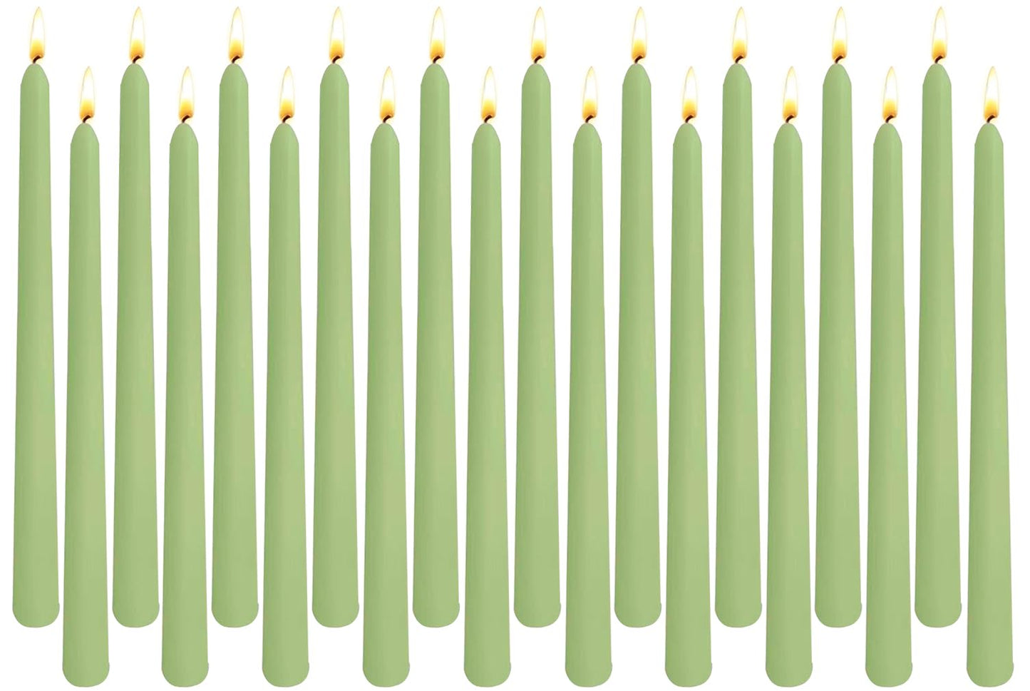 20-Pack Sage Green Taper Candles Unscented, 10 Inch Tall Dinner Table Candles for Wedding Centerpieces, Bulk Candlesticks Smokeless Dripless, Green Decorative Candle for Home Decor