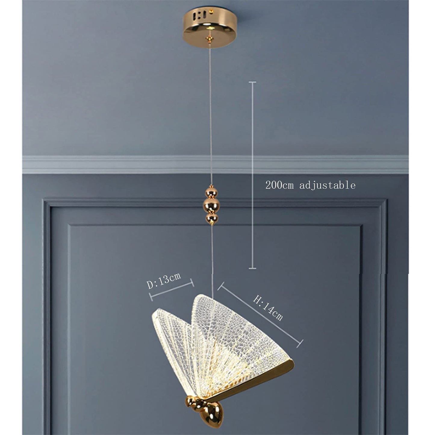 Chandelier, Chandelier Ceiling Lamp Modern LED Pendant Lamp Glass Hanging Lamp Living Bedroom Decoration Lighting Fixtures Butterfly Chandelier Fancy Bar Indoor Lamp Pendant Light Home Decor Lamp(Colo