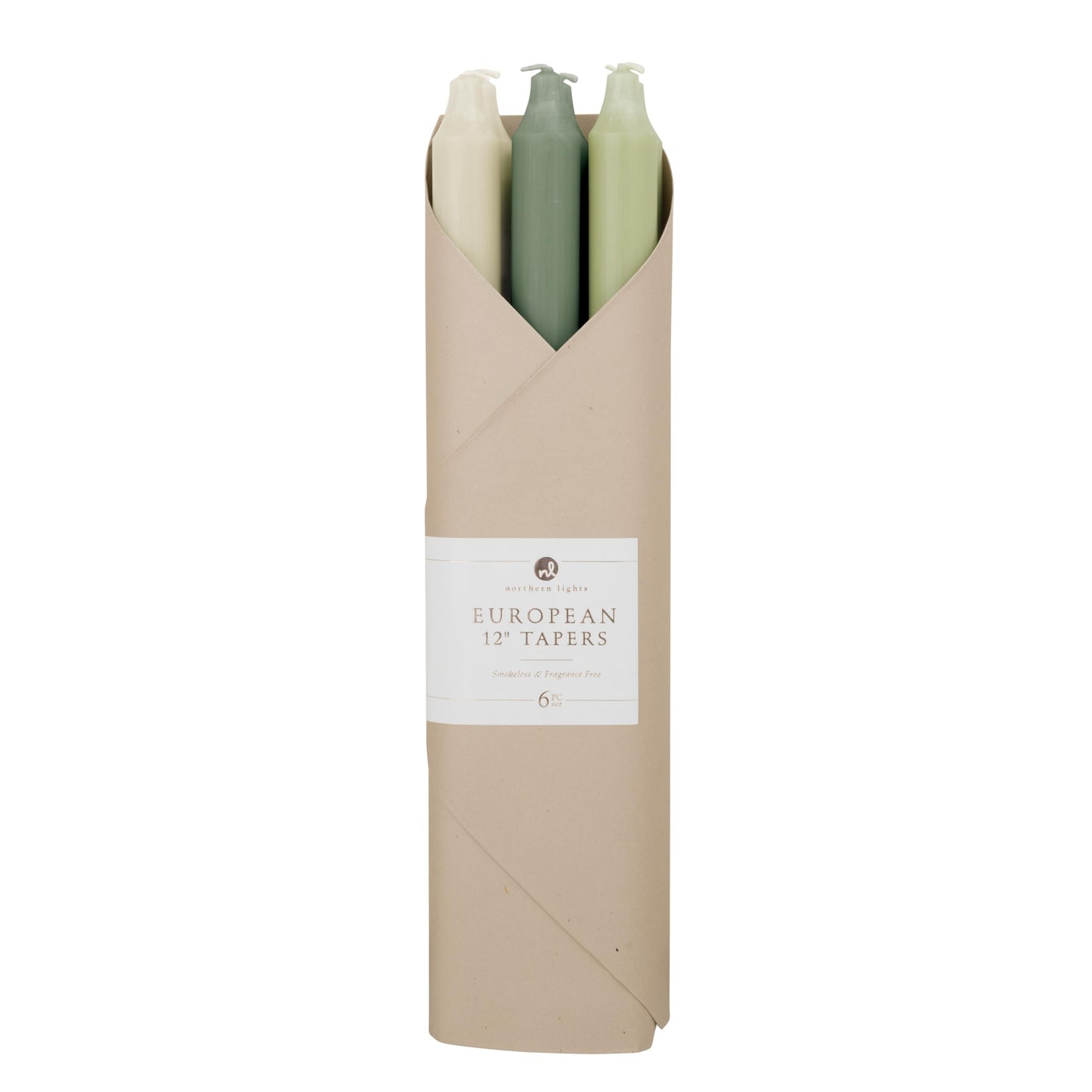 Northern Lights Candles - 12" 6pk Taper Combo - Cottage Vines - 72750