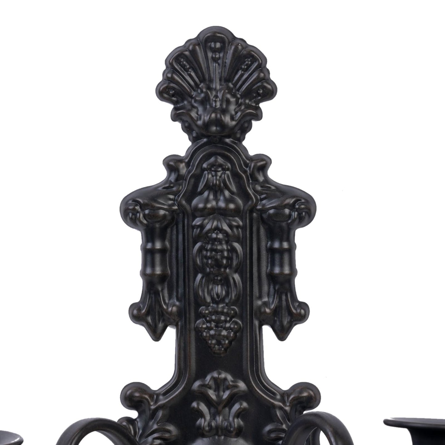 CC wonderland zone Candle Sconce(Set of 2)-Metal Gothic Wall Decorations-Rustic Home Decor-Black Gold Wall Candle Sconces,Dark Academia Decor