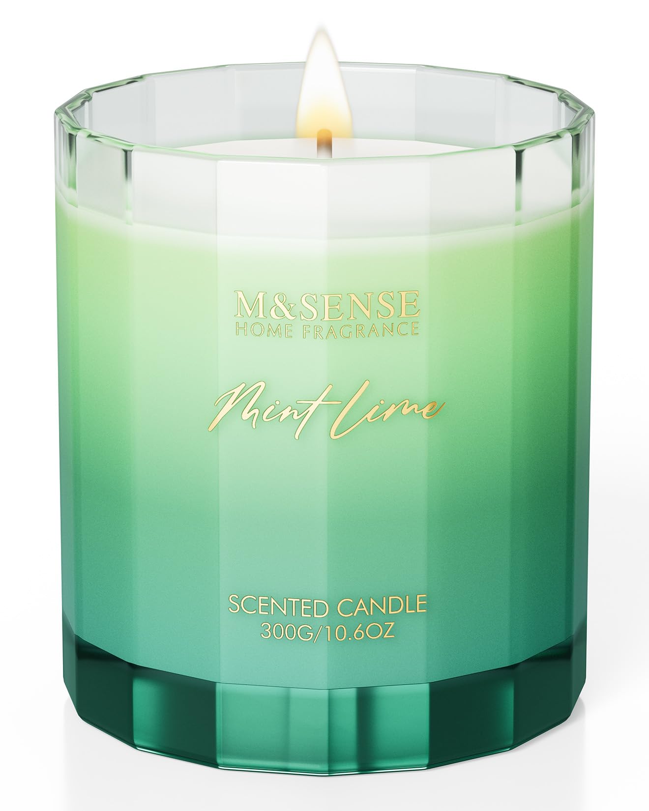 M&SENSE Mint Scented Candle - 10.6oz Natural Soy Wax 60-Hour Long Lasting Burn Time Non Toxic Relaxing Candle for Summer, Yoga, Spa & Stress Relief for Family Friends