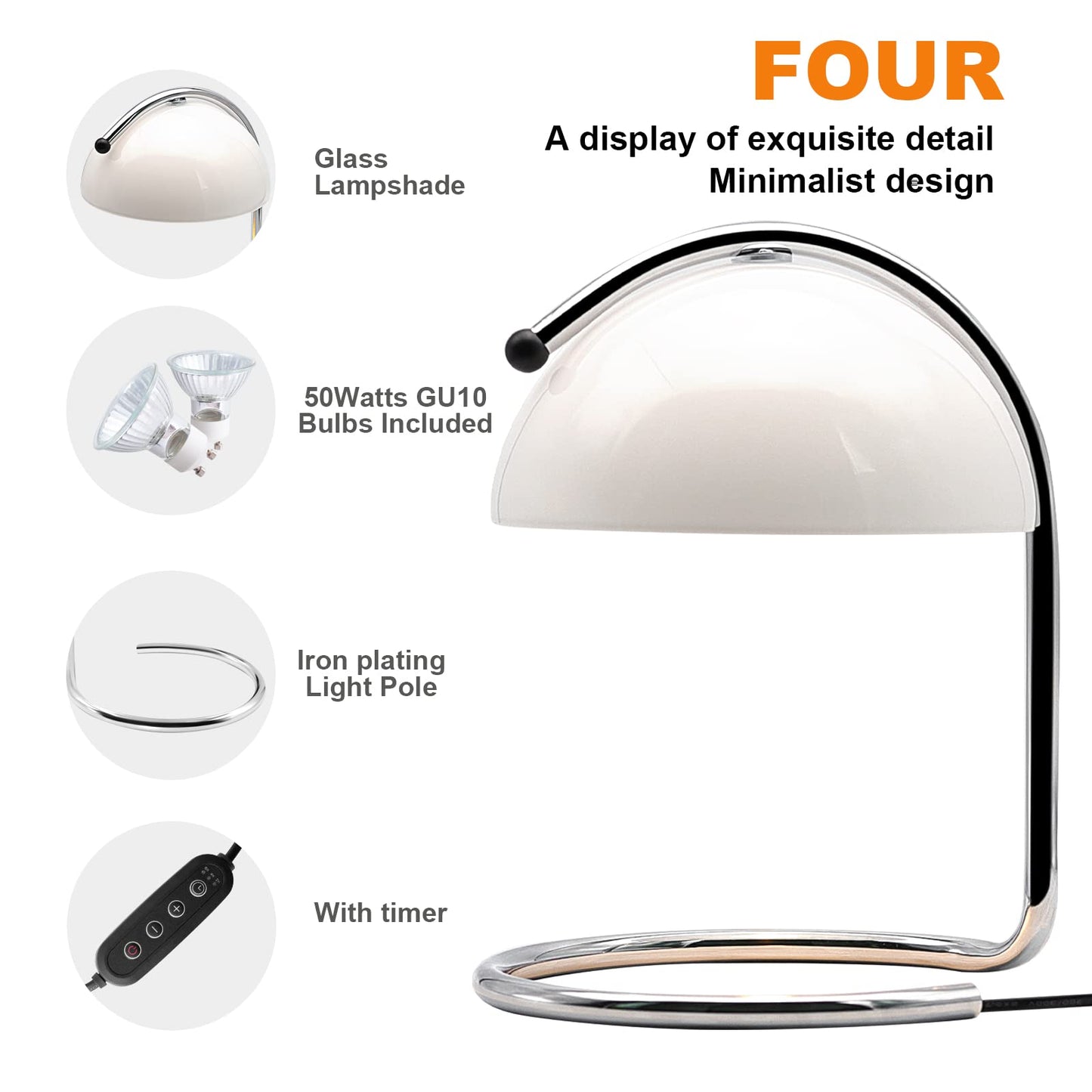 LUDENGJI Modern White Glass Candle Warmer Lamp ;Wide-Base Candle Warmer with Timer and dimming Functions; Home Decor ;Gift for dad