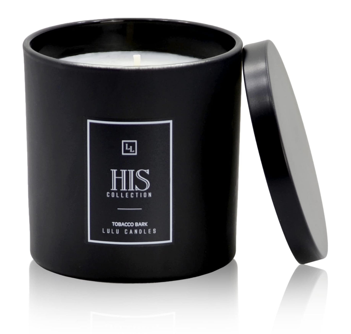 Lulu Candles | Tobacco Bark - His Collection | Luxury Scented Soy Jar Candle | Hand Poured in The USA | Highly Scented & Long Lasting- 9 Oz.