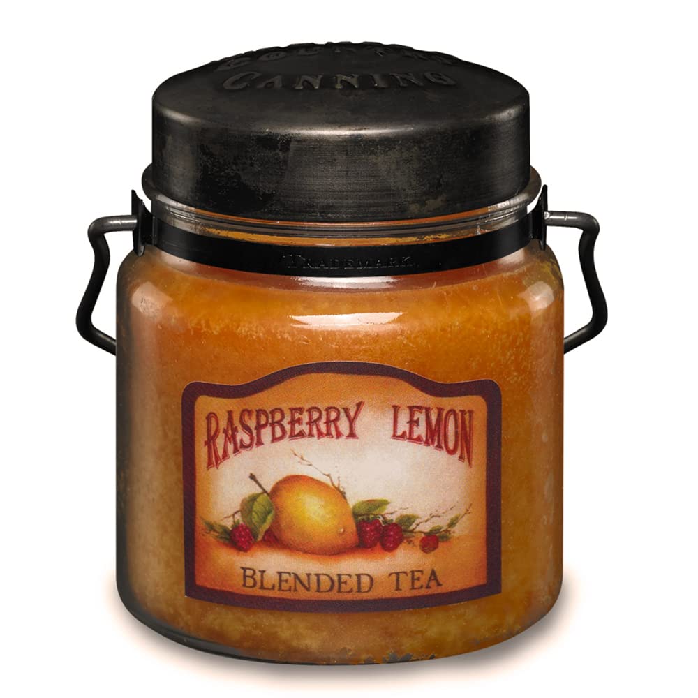 McCall’s Candles | Raspberry Lemon | 16 oz Scented Candle | USA-Poured | Vintage Rustic Jar with Carrying Handle | Bright Fresh Berry Citrus Fragrance