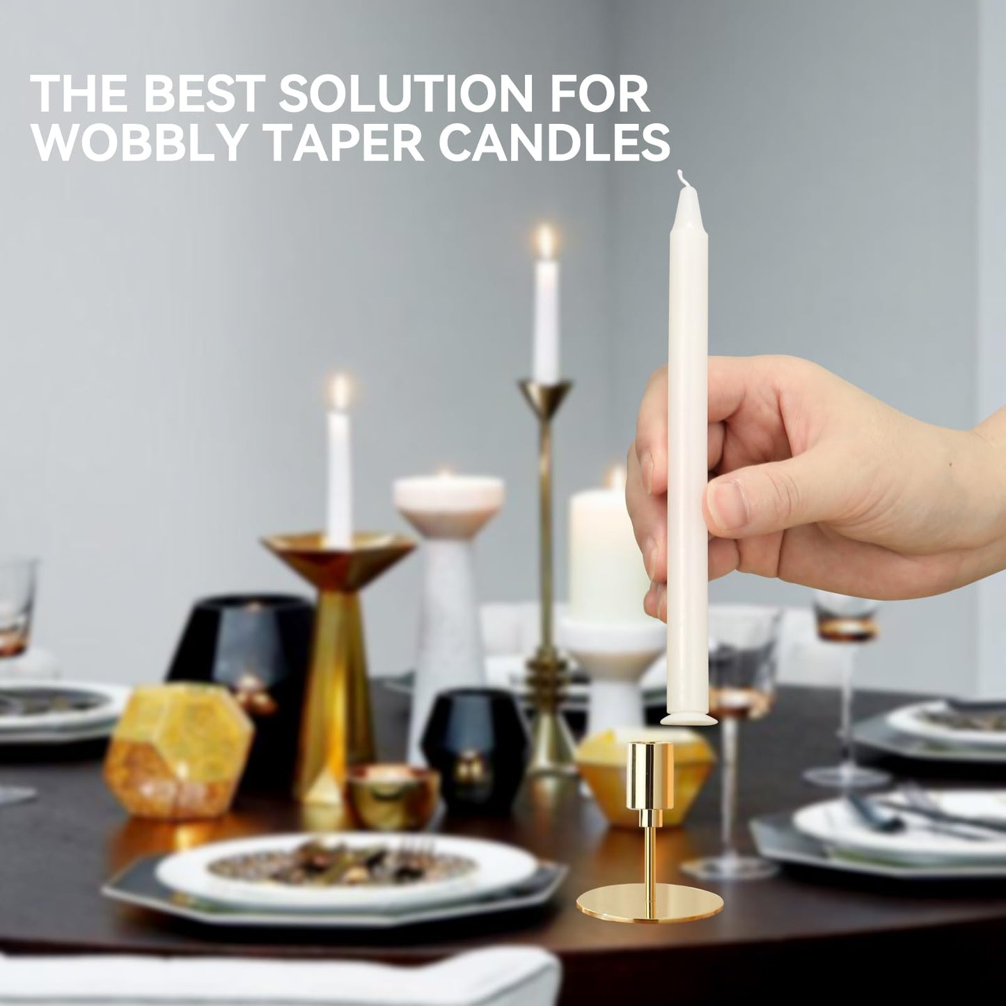 Likejarcand 24 Pieces White Adhesive Small Candles, Accessories Candle Wax Dots- Adhesive,Wax Sticky Dots,Candl Accessories (24)
