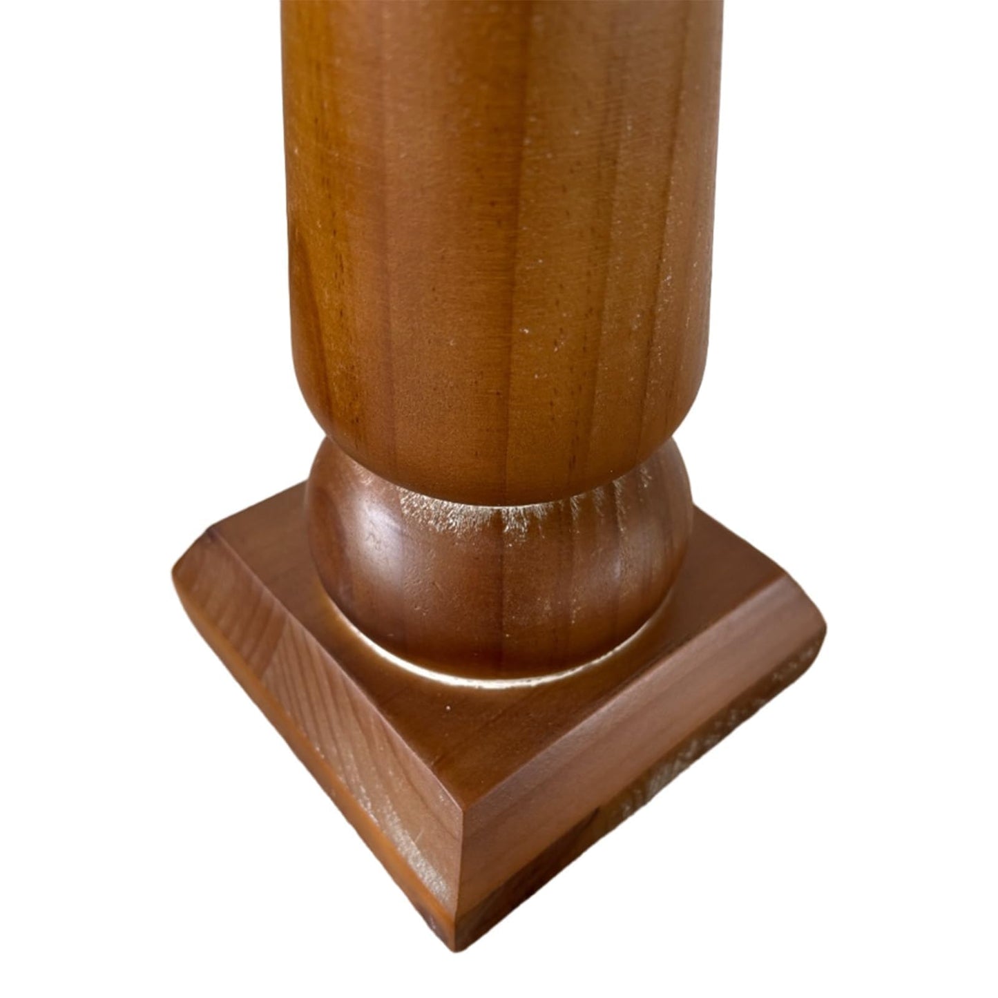 Wood Pillar Candle Holders 14 Inch Tall, Handmade Antique Brown Farmhouse Candle Holders for Pillar Candles, Natural Decorative Candlestick Holders, Rustic Candle Holder for Table Centerpiece