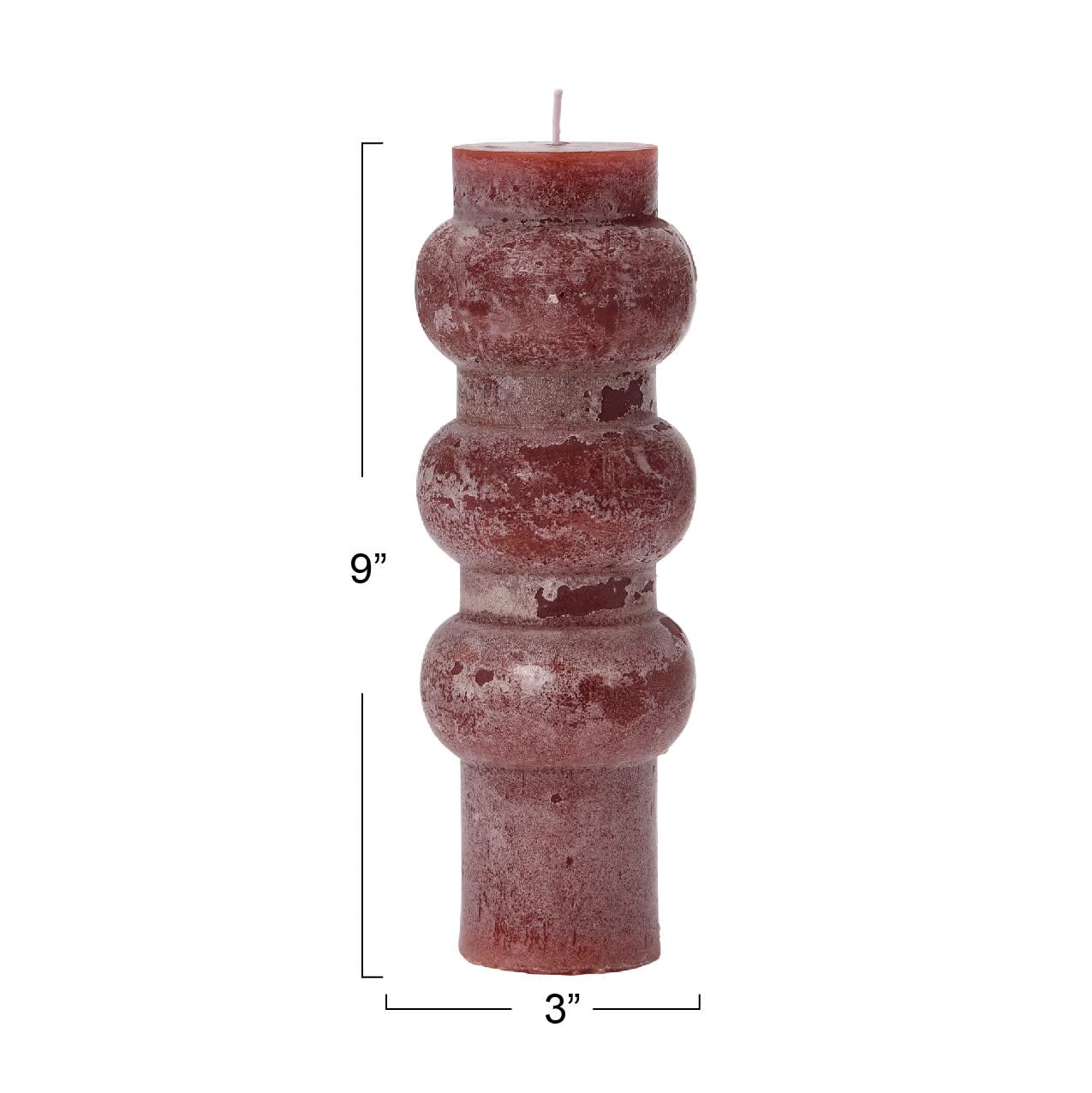 Creative Co-Op Unscented Totem Pillar, Cabernet Candles, 3" L x 3" W x 9" H, Purple