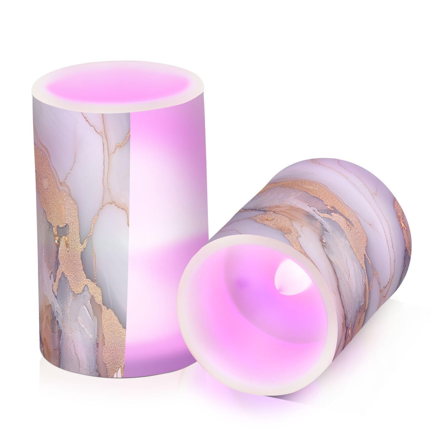 Zathe Flameless Candles Color Changing Flameless Candle Lantern for Outdoor Marble White White