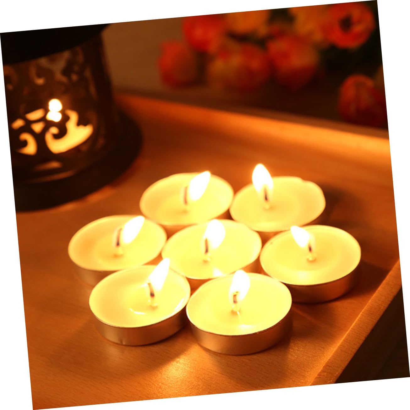 Zerodeko 100pcs Round Tealight Candles Unscented Multi Function Wedding Candles for Home and Long Burning for Romantic Atmosphere for Special Occasions