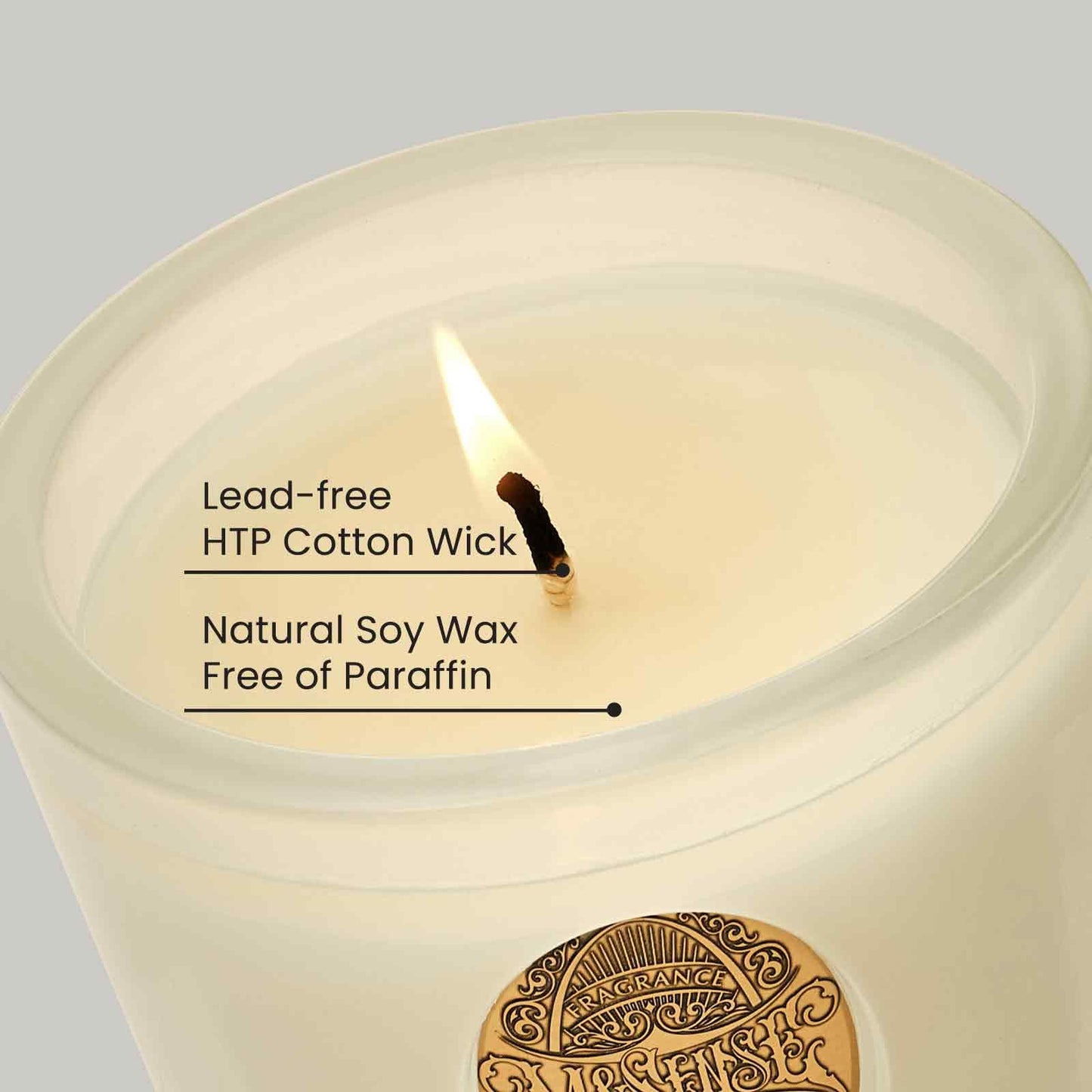M&SENSE Natural Soy Candle | Creamy Vanilla Pie & White | 9.2 oz, 50H Burn Time | Luxury Scented Candle for Relaxation, Gifting, Home Décor | Ideal for Bedroom, Office, Party Ambiance