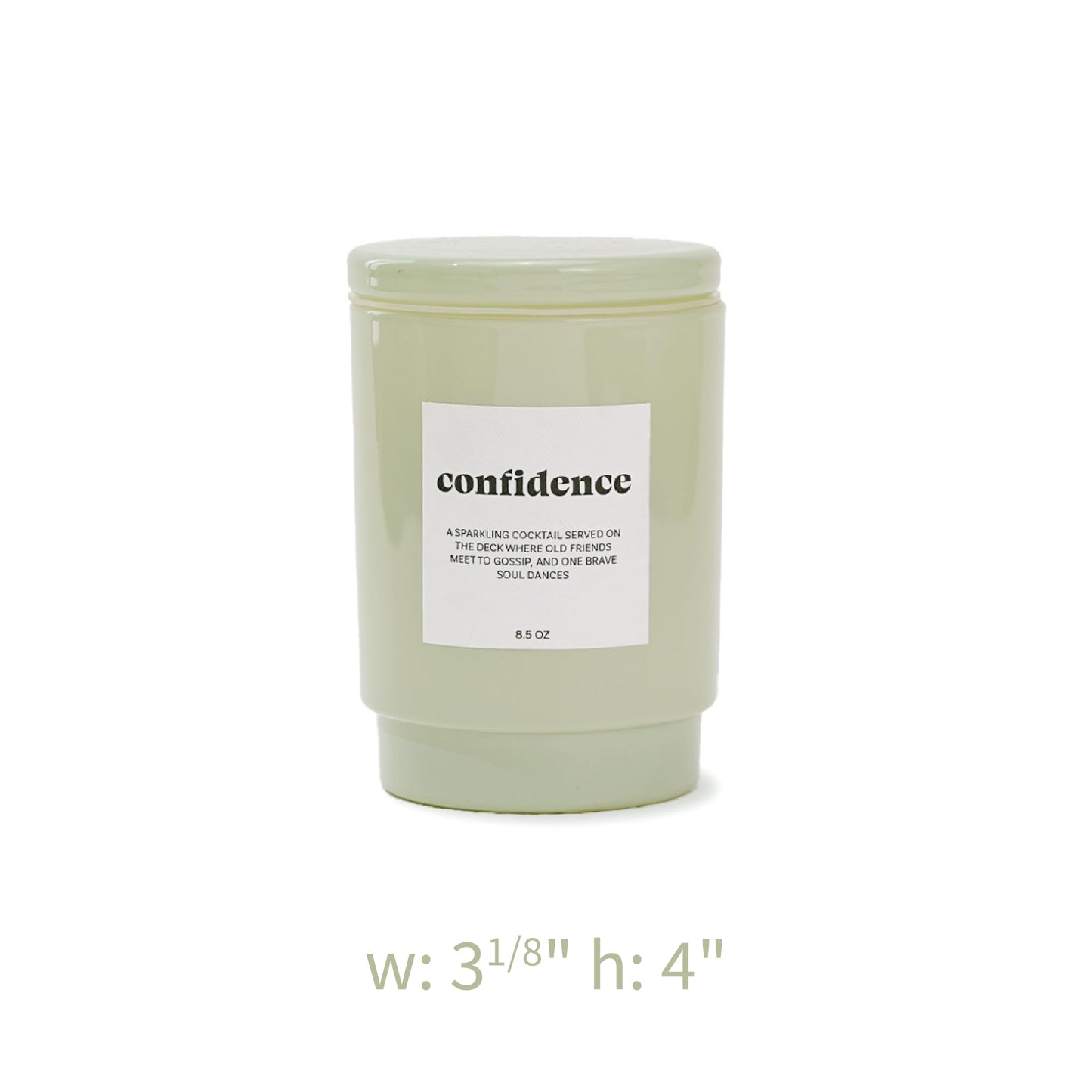 AromaLight 8.5oz with Lid Glass Jar Candle in Green – Sparkling Pear Bellini Scent, Confidence Collection, Mini Soy Candle