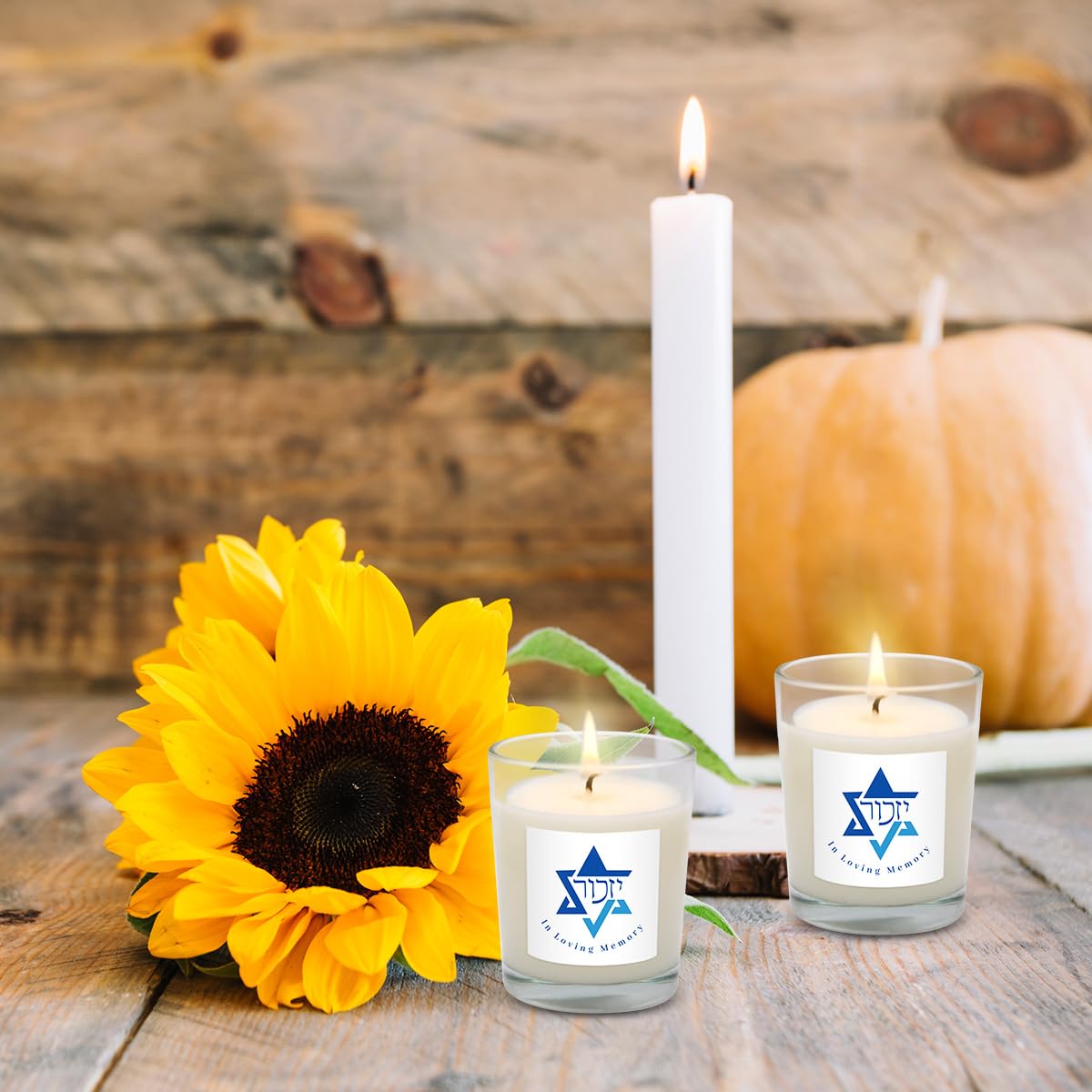 6 Pack White Yahrzeit Candles - Yahrzeit Memorial Candles, Memorial Bereavement Gifts for Loss of Loved One, Jewish Sympathy, Natural Soy Wax Hand Poured