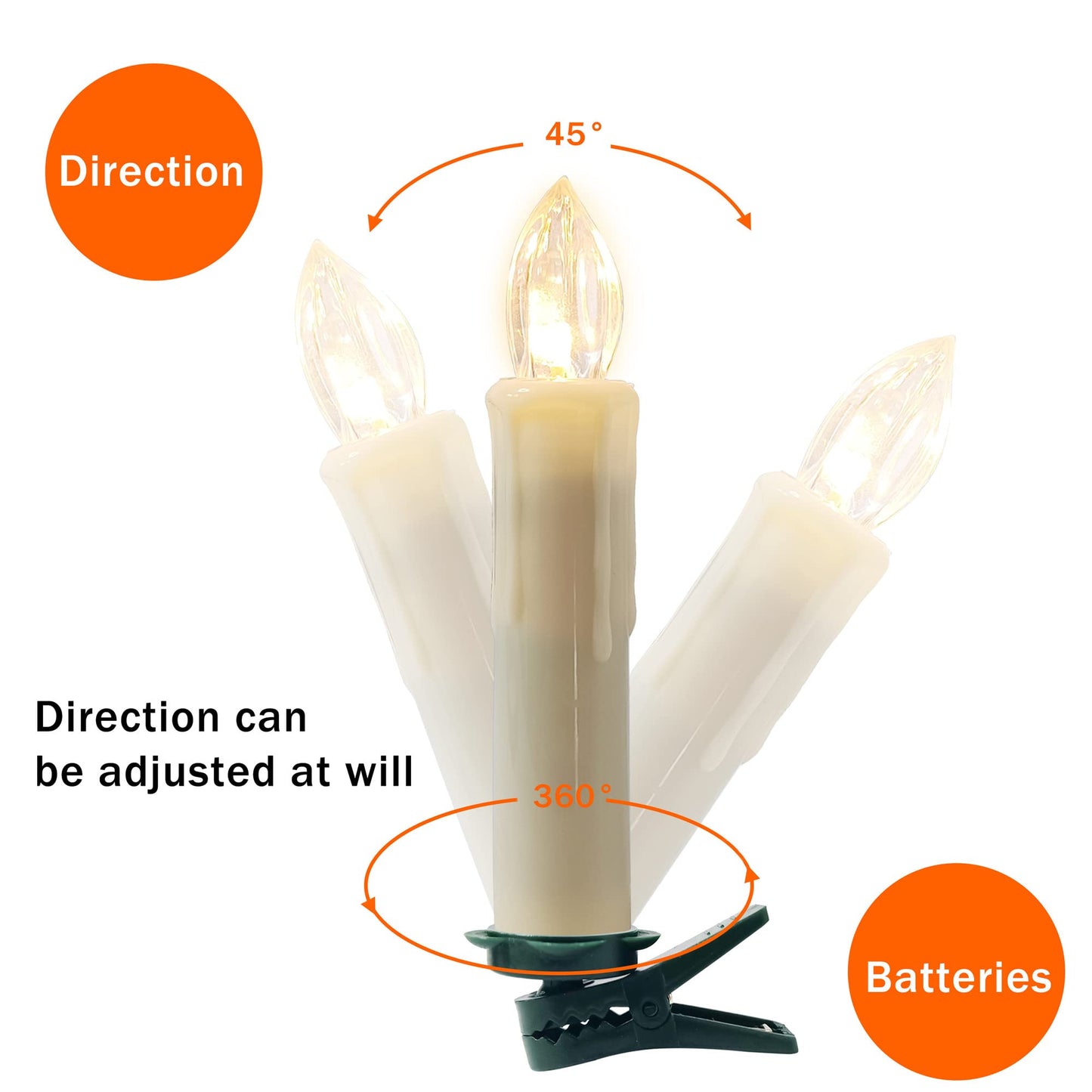 Flameless LED Taper Candles with Clips, 4” Battery Operated Window Candles with Remote Timer Mini LED Chandelier Candlesticks for Home Decor Wedding Church Party & Tree Lighting,10 Pack,Beige