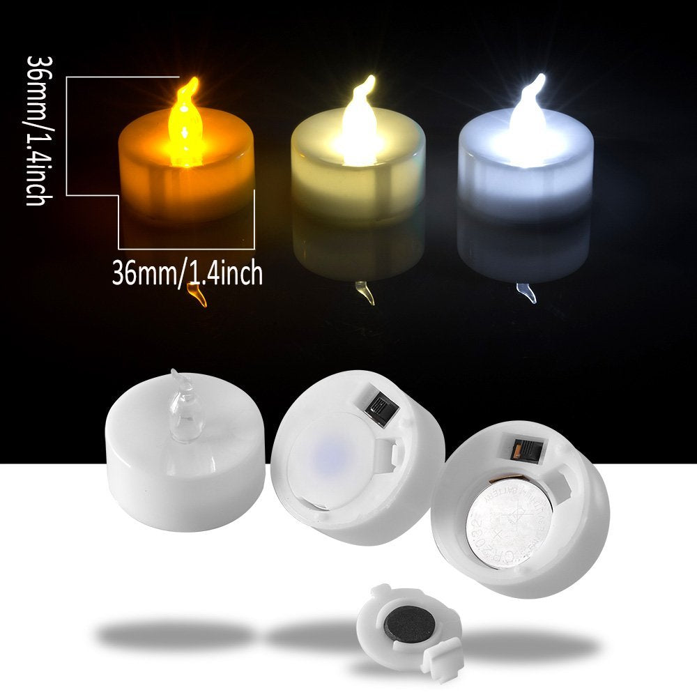 AGPTEK Tea Lights,24 Pack Flameless LED Candles Battery Operated Tealight Candles No Flicker Long Lasting Tealight for Wedding Holiday Party Home Decoration(Cool White)