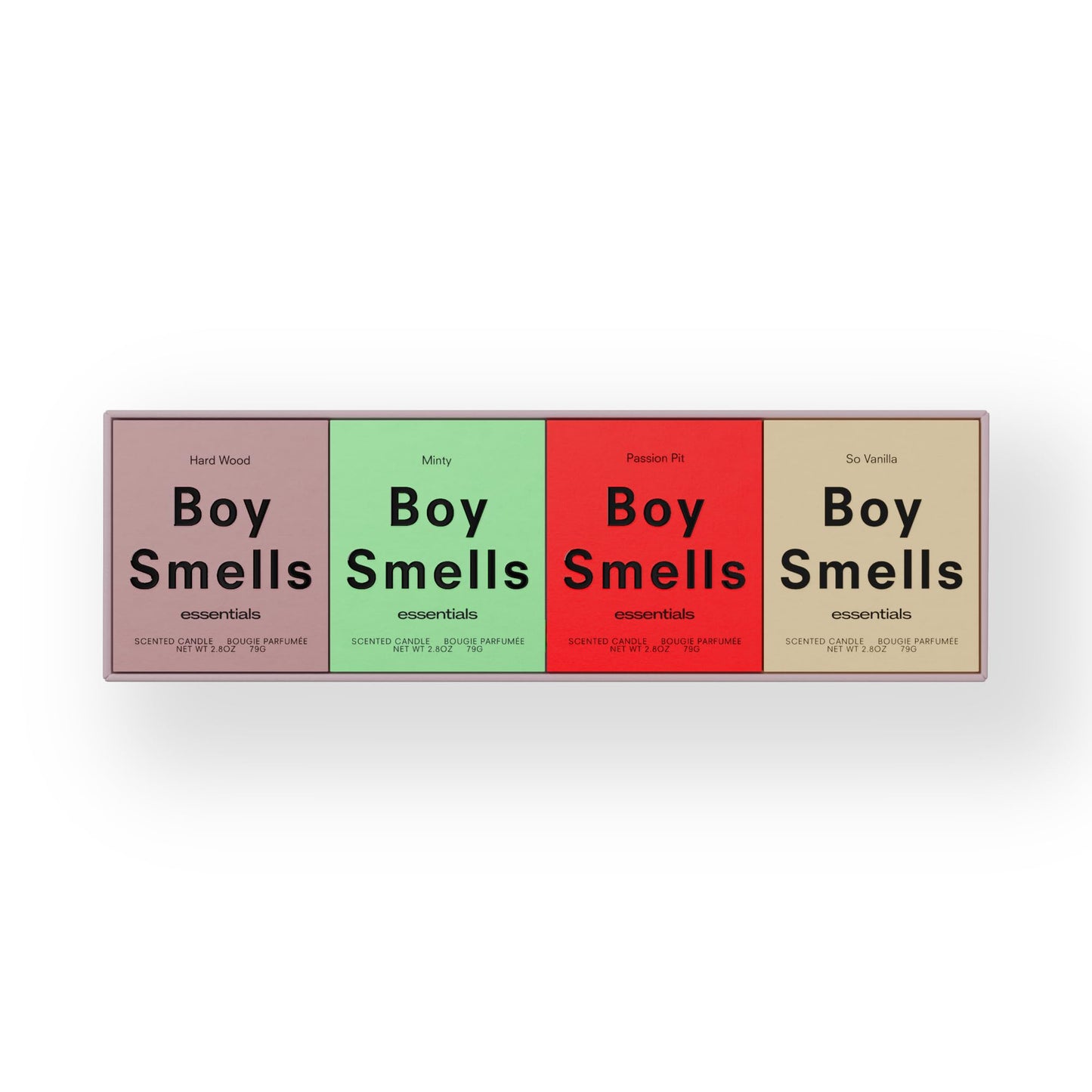 Boy Smells Essentials Votive Quad Gift Set – 4-Piece Mini Soy Wax Candle Collection for Home Fragrance & Gifting – 3oz Each