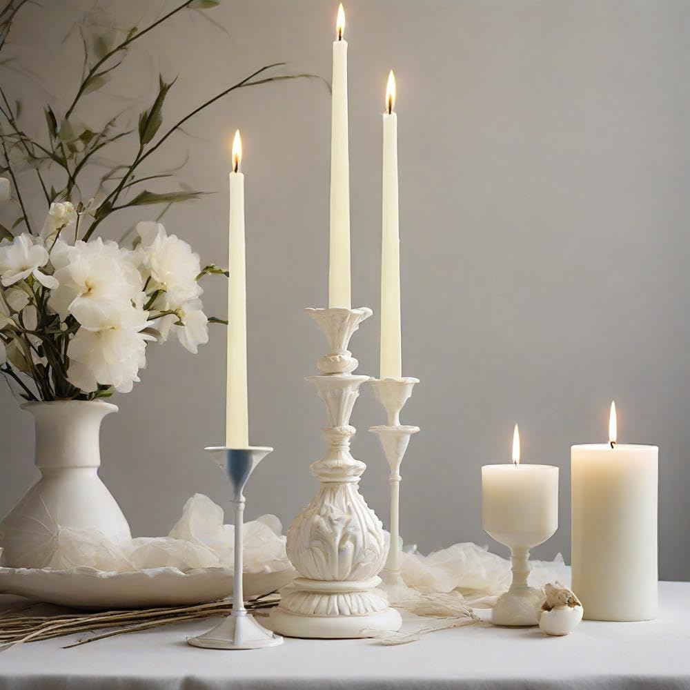 Ivory Taper Candles 4 PCS Vanilla Cream Scented Candles 10 inch Long Candlesticks for Wedding Festiva Dinner Decor