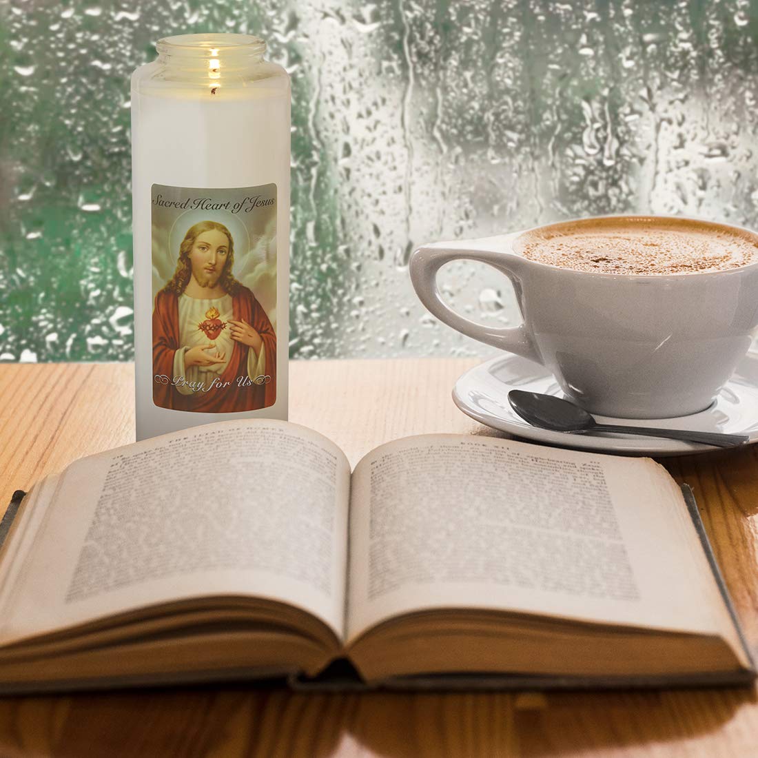 Root Candles Clear Glass Devotional 7-Day Prayer Candle, 1-Count, Sacred Heart of Jesus (Pack of 2)