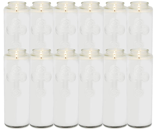 Root Candles Prayer Candles Clear Glass Devotional 7-Day Prayer Candle, 12-Count, Meditation