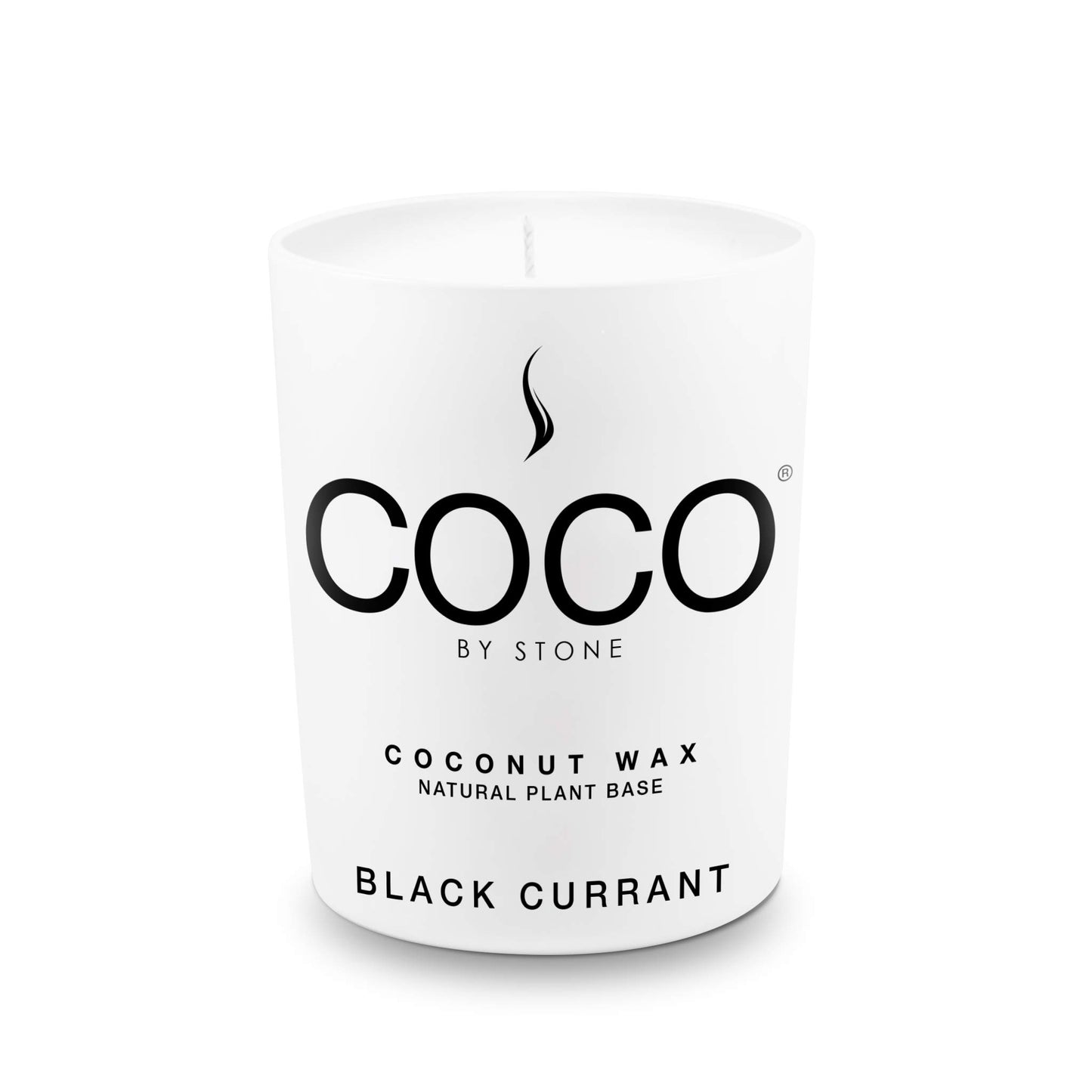 COCO by Stone 6.5oz Candle, Coconut Apricot Wax Candle for Home (Black Currant) Home Fragrance Products, 1 Wick, Enhance Indoor Aroma, Vegan & Cruelty-Free, Clean Burning and Hand Poured